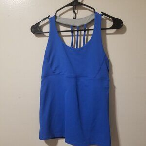 Oalka Blue Sports Yoga Tank Top Blouse Racer Back Blue Women's Medium